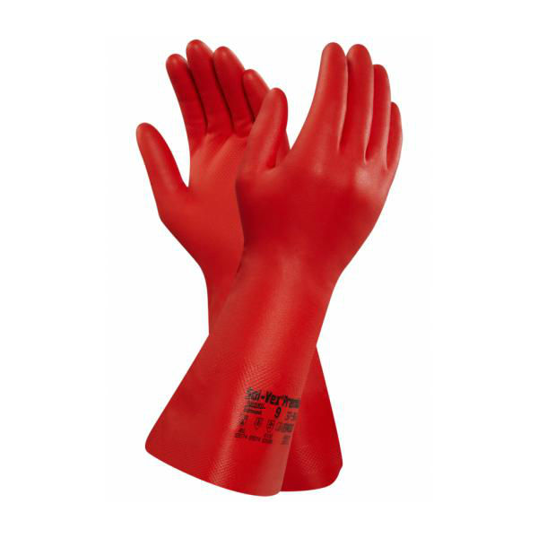 Ansell Solvex 37-900 Red Chemical-Resistant Nitrile Gauntlets