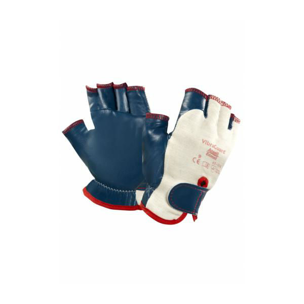 Ansell 07-111 VibraGuard Half-Finger Padded Work Gloves