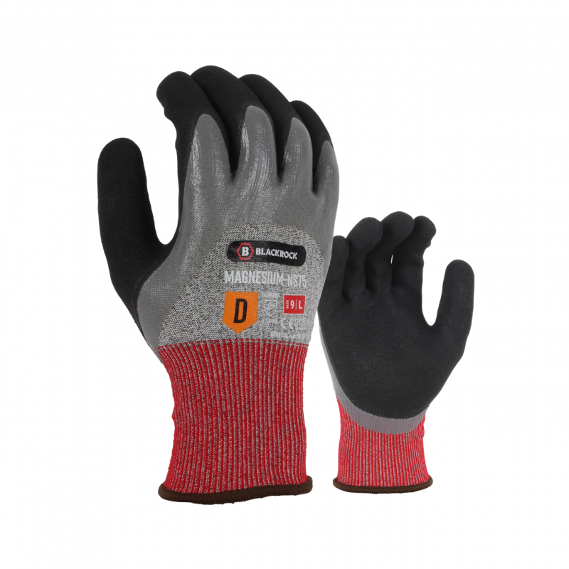 Blackrock BRG153 Magnesium 3/4 Sandy Nitrile Cut Level D Oil-Resistant Gloves
