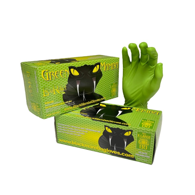 Green Mamba EcoRelief Biodegradable Nitrile Hygiene Gloves (Box of 100)
