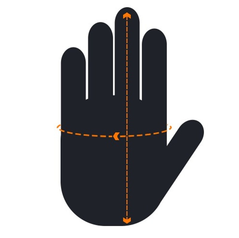 Hand and Circumference Measurement Diagram