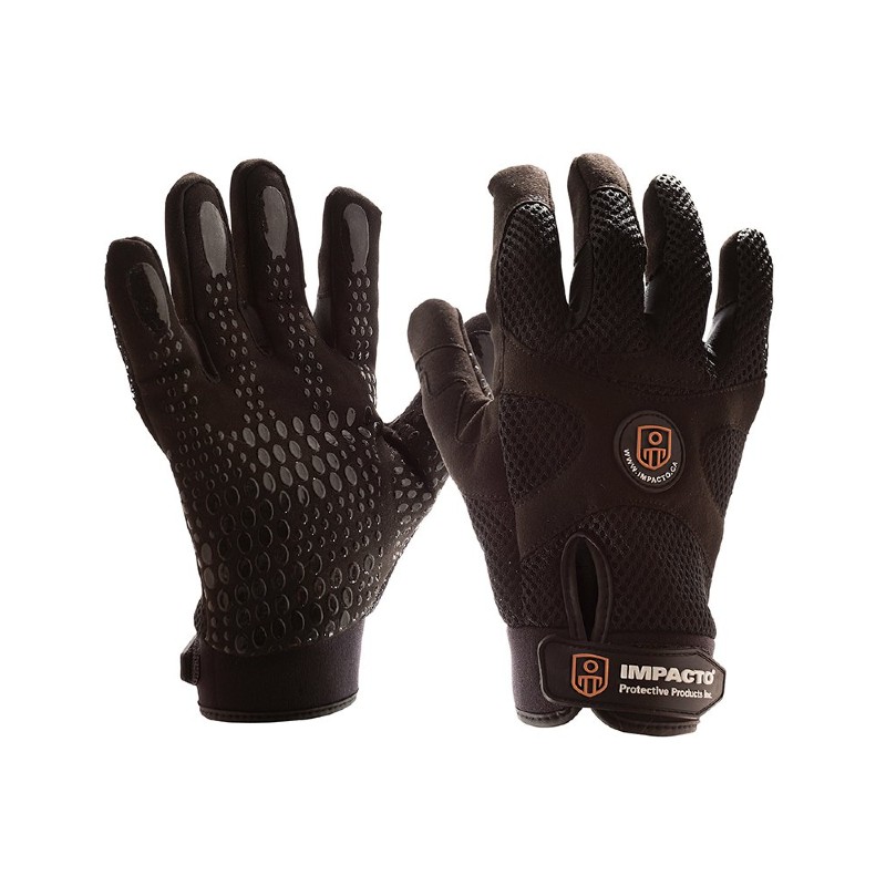 Impacto BG408 Black Mechanic Style Air Gloves Gloves.co.uk