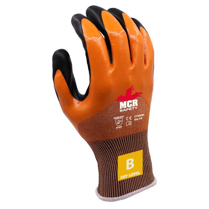 MCR CT1062ND Double Coated Nitrile Lightweight Oil Gloves (Orange)