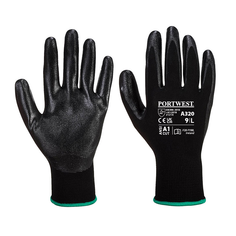 Portwest Dexti-Grip Nitrile Foam Black Gloves A320BK