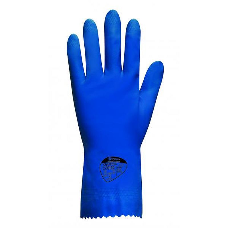 Polyco Optima Latex Coloured Chemical Gloves (Pack of 12 Pairs)