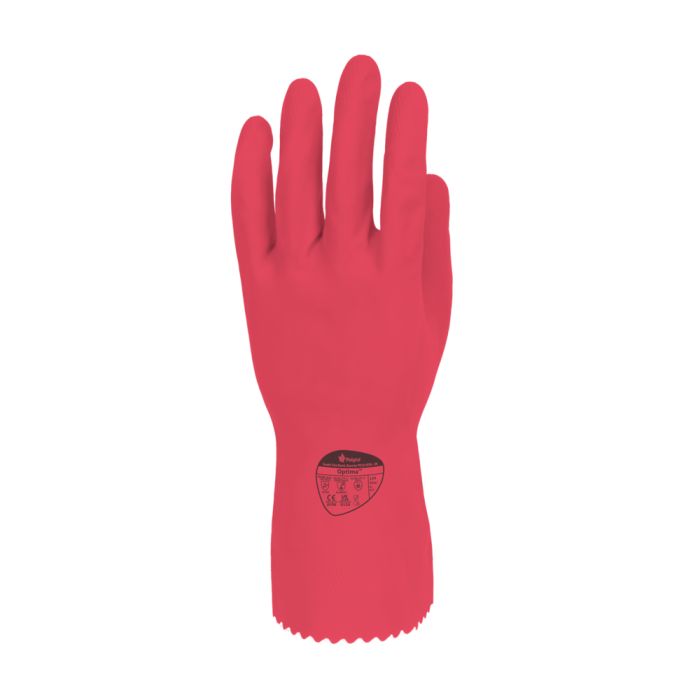 Polyco Optima Latex Chemical Gloves (Red) - Gloves.co.uk