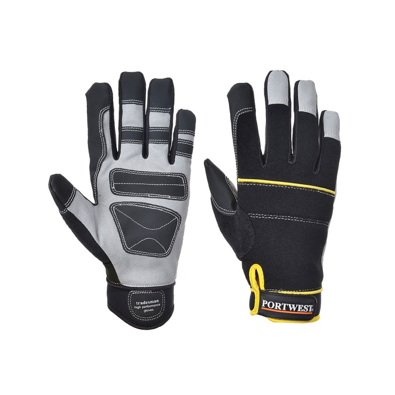 Portwest Black HeavyDuty Tradesman Gloves A710BK Gloves.co.uk