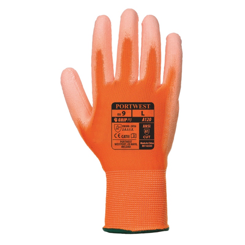 Portwest Orange PU Palm Gloves A120