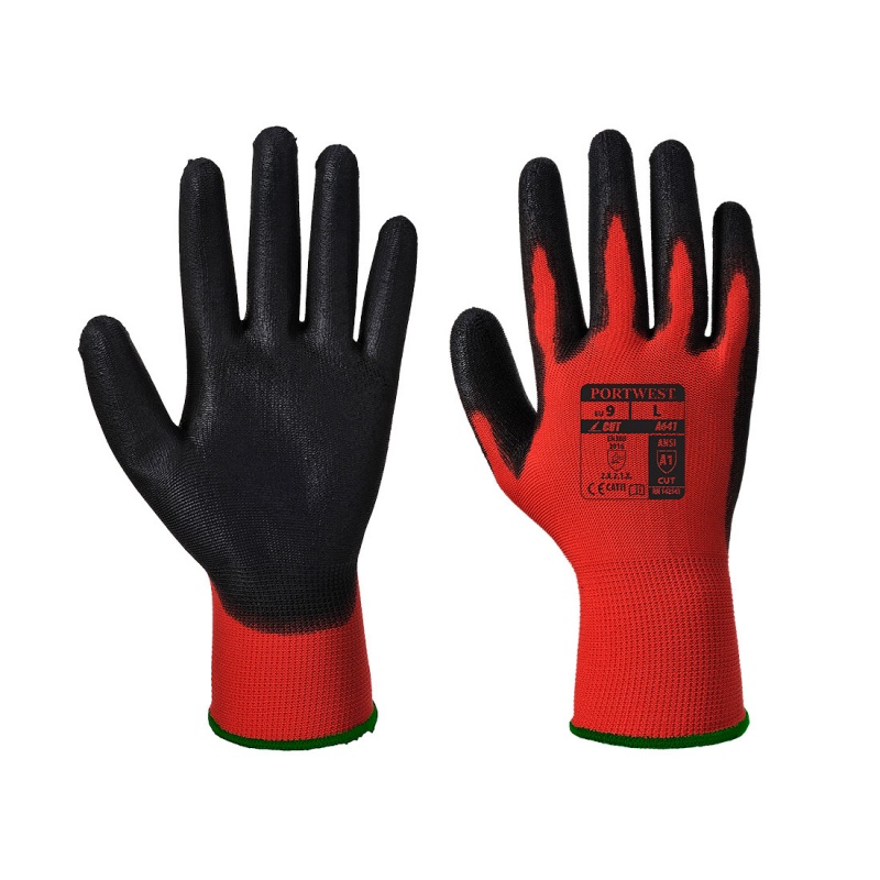 Portwest Red Cut Resistant PU Coated Gloves A641