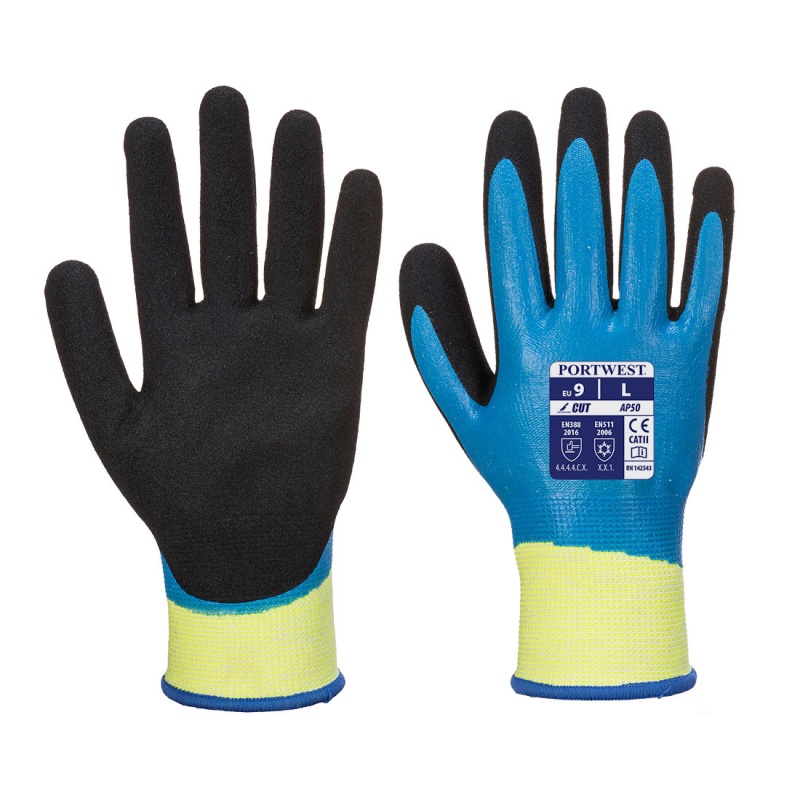 Portwest Waterproof Cut-Resistant Nitrile Foam Gloves AP50