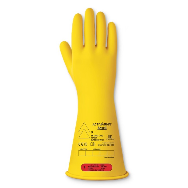 Ansell ActivArmr RIG014Y Class 0 Low-Voltage Gloves (Yellow)