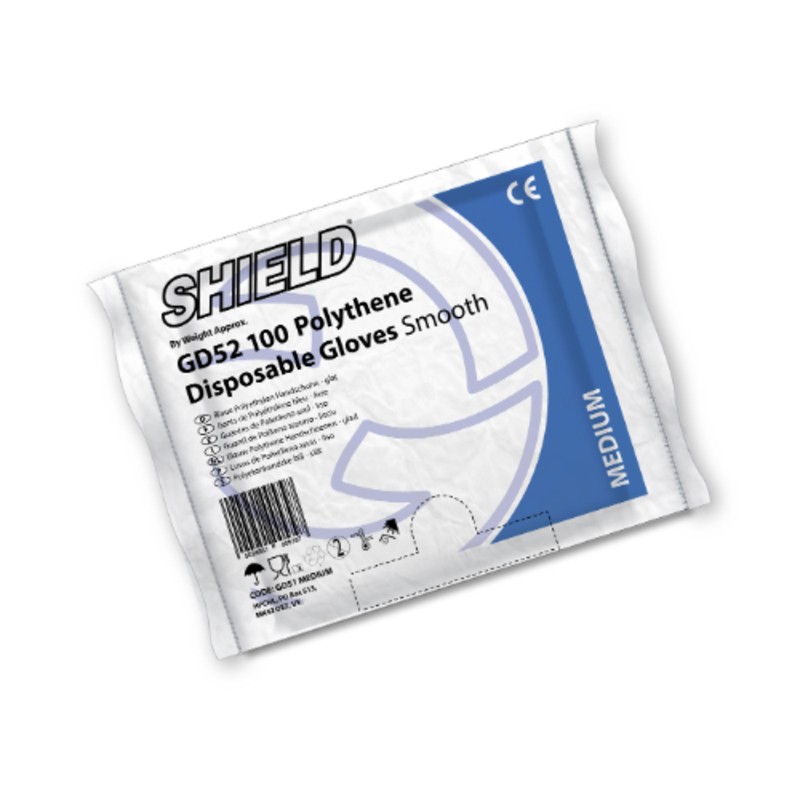 Shield GD52 Smooth Polythene Disposable Gloves