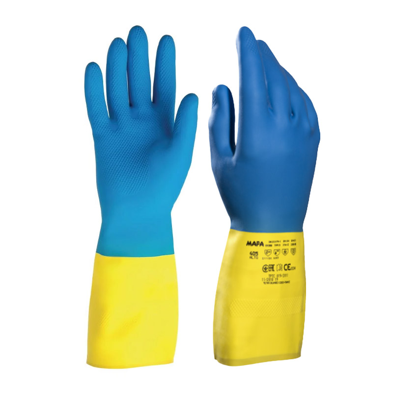 Mapa Alto 405 Latex Chemical-Resistant Grip Gloves