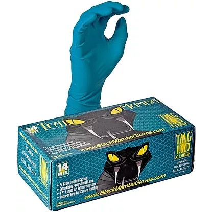 Teal Mamba BX-TMG Disposable Powder-Free Latex Gloves (Box of 50 Gloves)