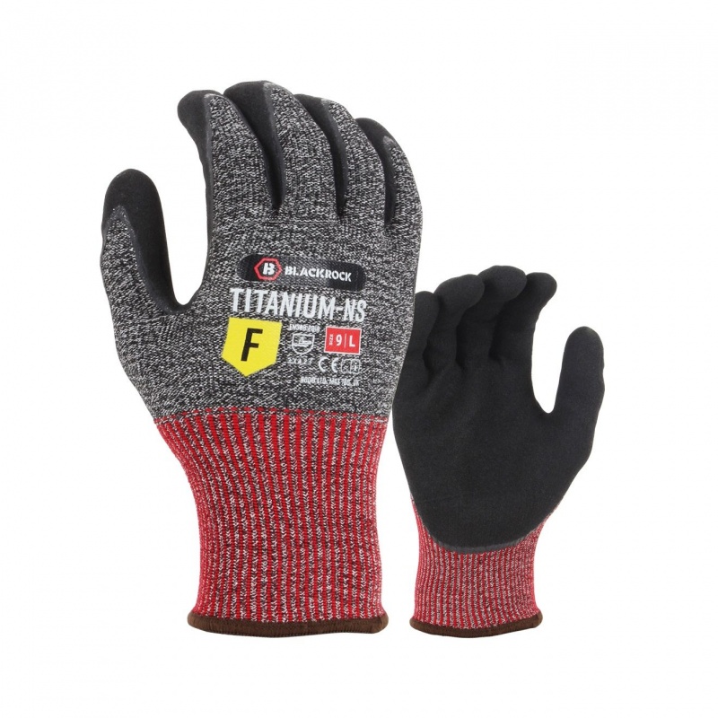 Blackrock BRG156 Titanium Cut Level F Sandy Nitrile-Coated Gloves
