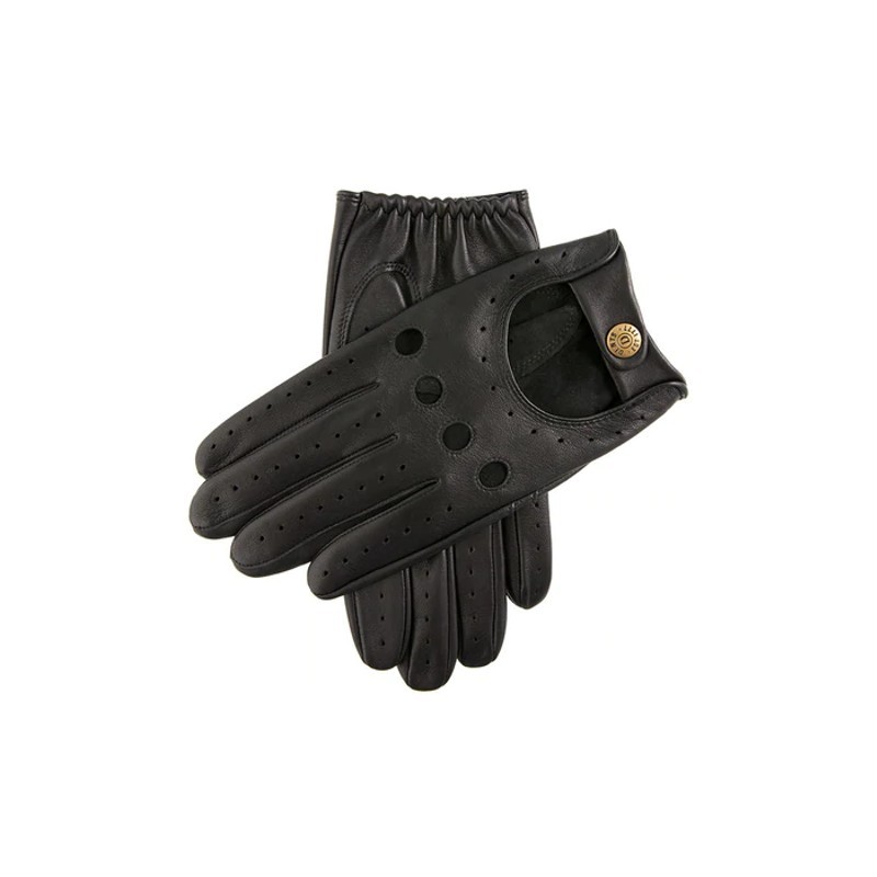 Dents Delta Men's Black Classic Leather Driving Gloves