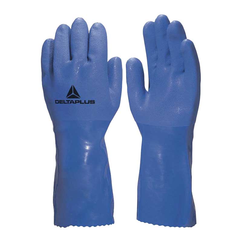 Delta Plus VE780 PVC Coated Cotton Lined Chemical Gauntlet Gloves