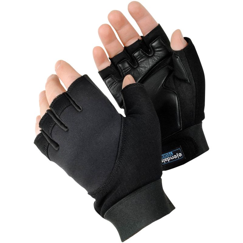 Ejendals Tegera 901 Fingerless Black Goatskin Gloves