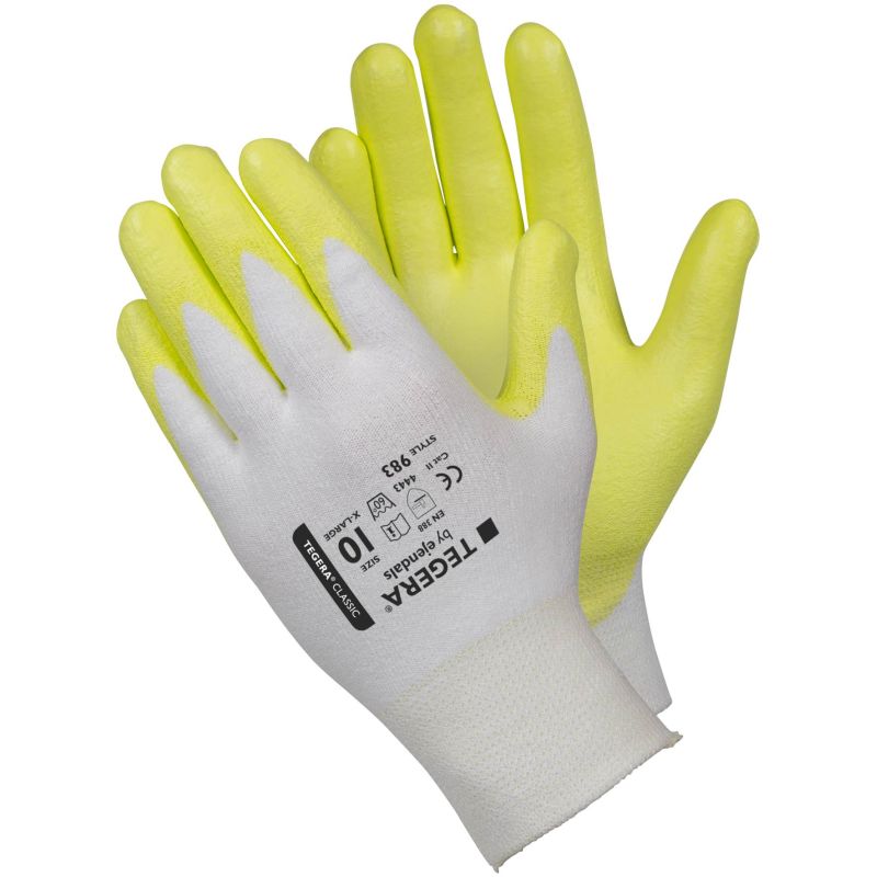 Ejendals Tegera 983 PU Dipped Hi-Vis Utility Gloves