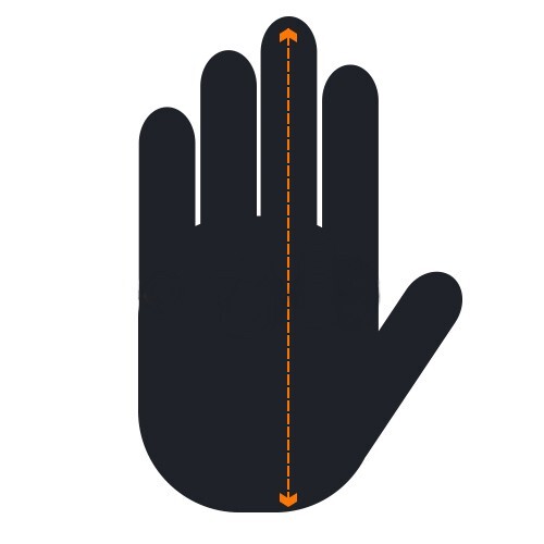 Please measure the length of your hand as shown