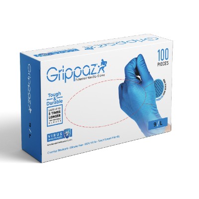 Grippaz Nitrile Blue Disposable Fish Scale Gloves