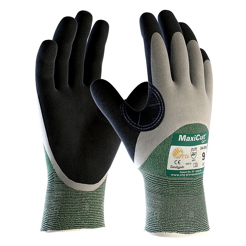 MaxiCut Oil Resistant Level B Cut Resistant 3/4 Coated Grip Gloves 34-305