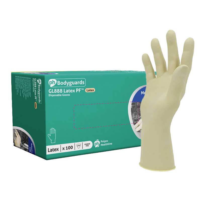 Polyco Bodyguards 4 Latex Powder-Free GL888 Disposable Gloves