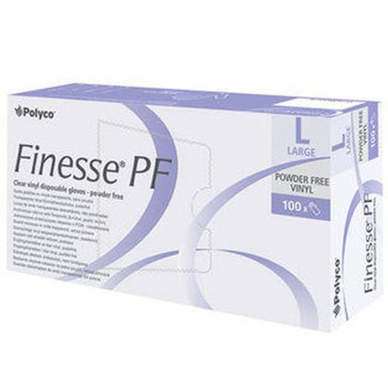 Polyco Finesse Powder Free  Clear Vinyl Disposable Gloves MPF25