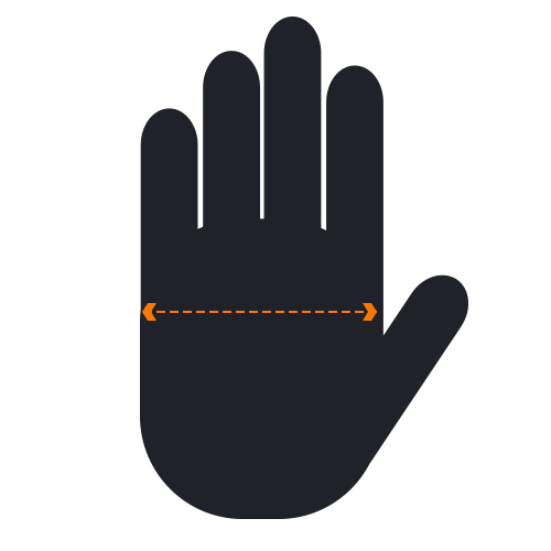 Hand Length and Circumference Diagram