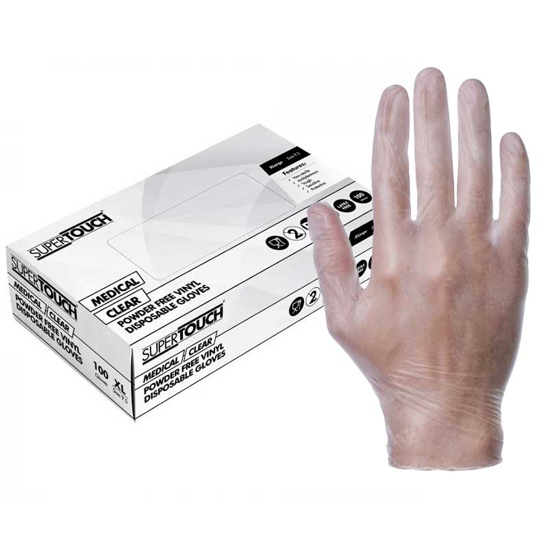 Supertouch 1110 Disposable Powdered Industrial Vinyl Gloves