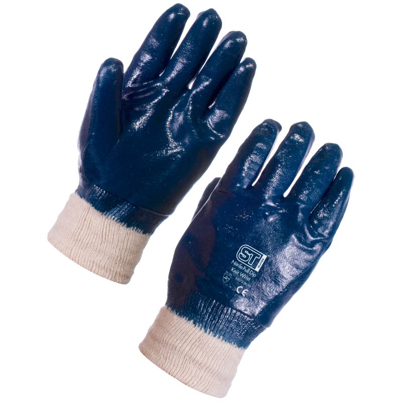 Supertouch Nitrile Heavyweight Full Dip Knit Wrist Gloves 2207