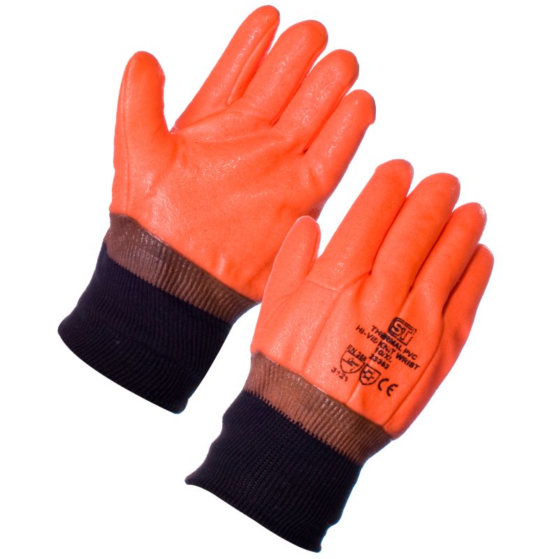 Supertouch Thermal PVC Hi Vis Knit Wrist Gloves 23353