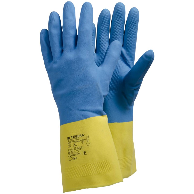 Ejendals Tegera 2301 Chemical Resistant Latex Gauntlet Gloves
