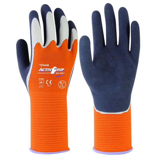 Towa ActivGrip XA-325 Water-Resistant Latex-Coated Work Gloves