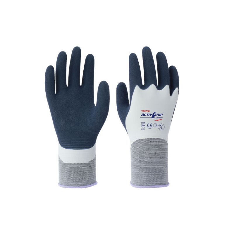 Towa ActivGrip XA-326 Water-Resistant Latex-Coated Work Gloves