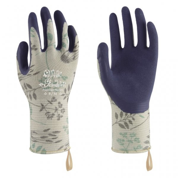 Towa TOW368 Herb-Pattered Latex-Coated Gardening Gloves
