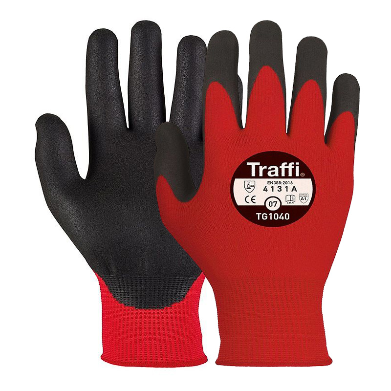 TraffiGlove TG1040 Nitrile Dipped Abrasion Resistant Gloves
