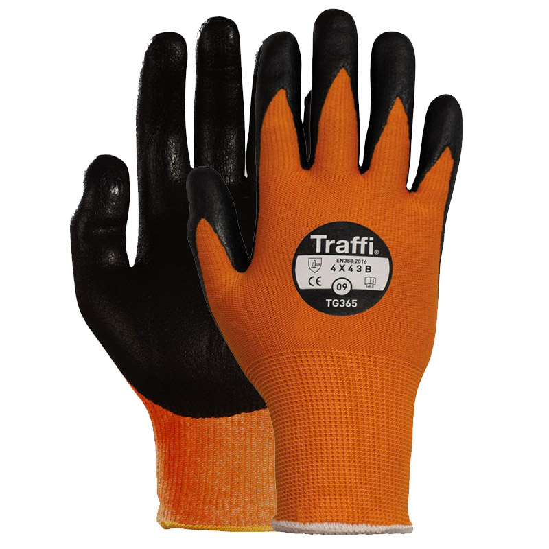 TraffiGlove TG365 Force Nitrile Coated Cut Level B Handling Gloves