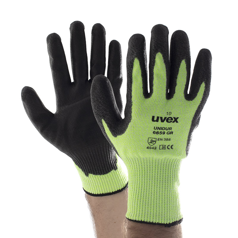 Uvex Unidur GR Green Nitrile Coated Cut-Resistant Gloves