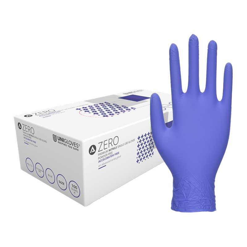 Unigloves GM005 Blue Nitrile Accelerator-Free Gloves