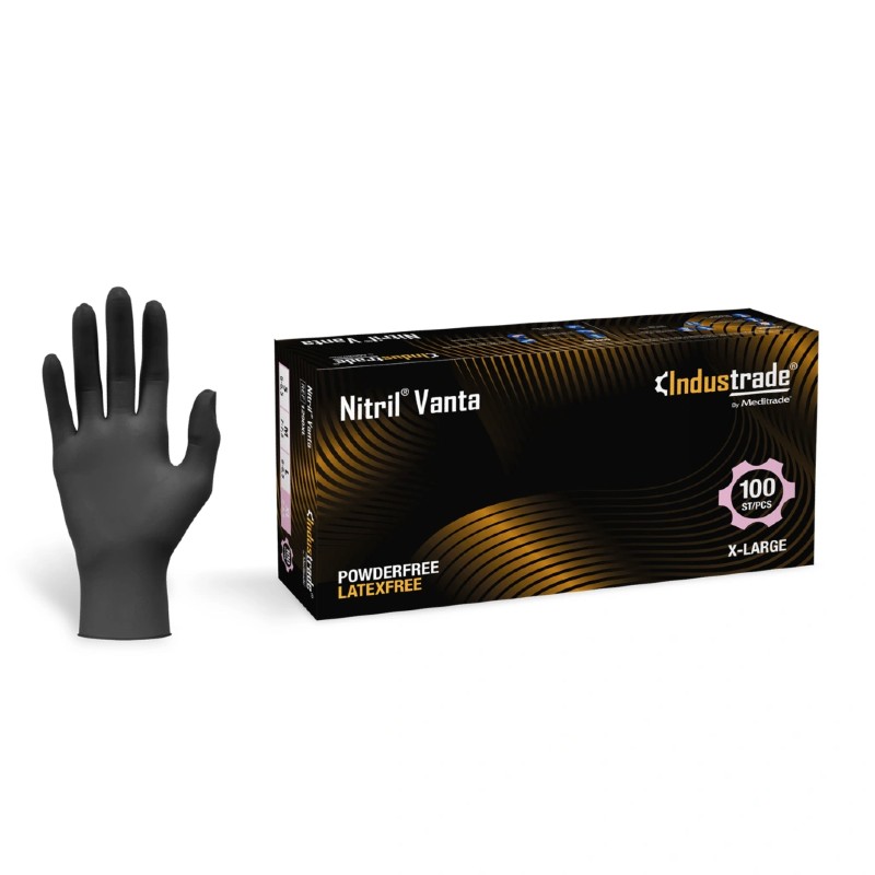 Meditrade Nitril Black Disposable Powder-Free Nitrile Gloves (Box of 100)