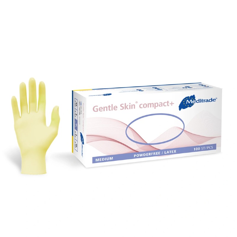 Meditrade Gentle Skin Powder-Free Latex Disposable Gloves (Box of 100)