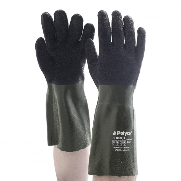 Polyco Grip It Oil Gauntlet Gloves GIOG5