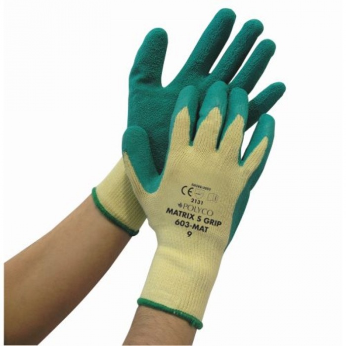 Polyco Matrix S Grip Green Work Gloves