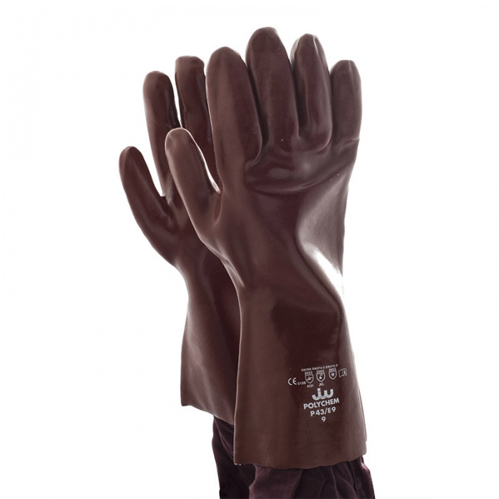 Polyco Polychem Heavyweight Red PVC Chemical Resistant Gauntlets