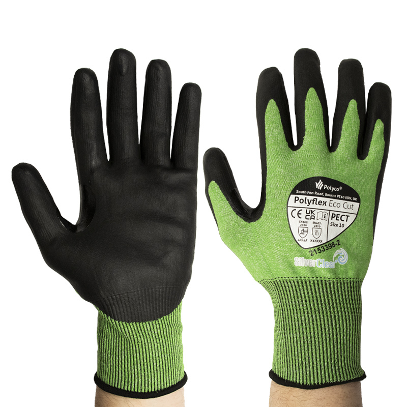 Polyco Polyflex ECO-Friendly Touchscreen Level F Cut Resistant Safety Gloves