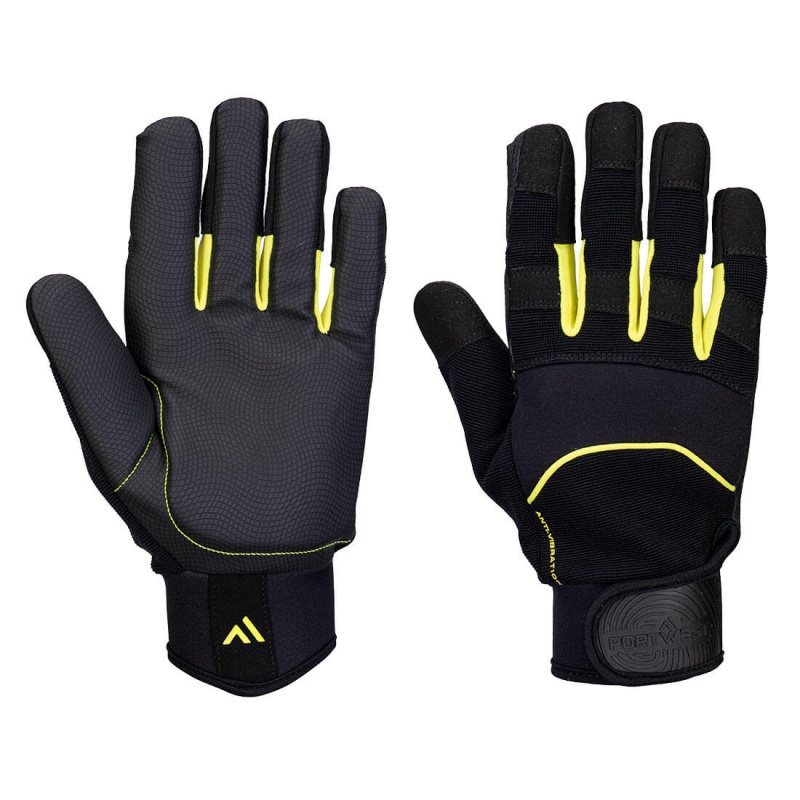 Portwest A791 Anti-Vibration Mechanics Safety Gloves (Black)