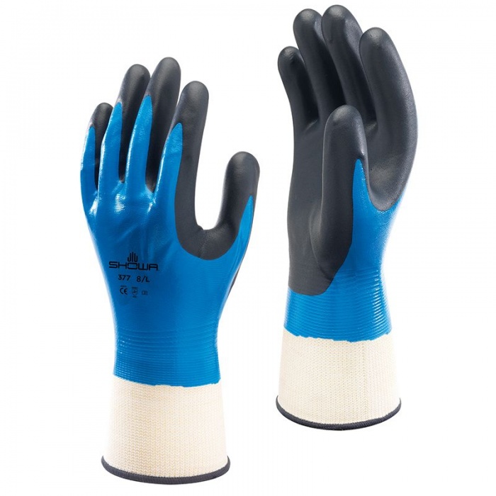 Showa 377 Nitrile-Coated Waterproof Grip Gloves