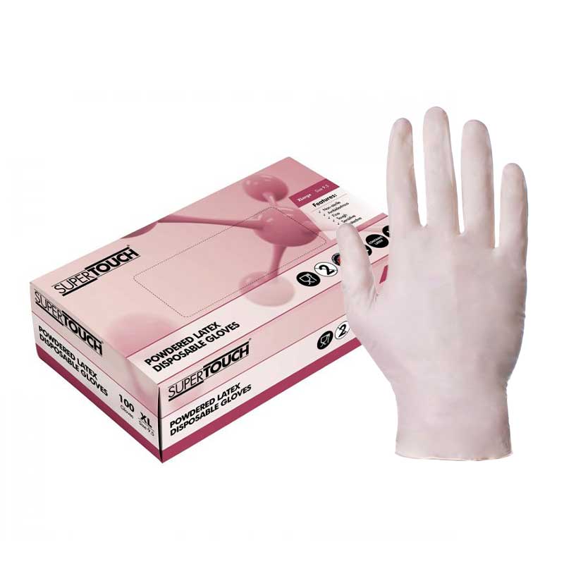 Supertouch 1050 Disposable Powdered Industrial Latex Gloves