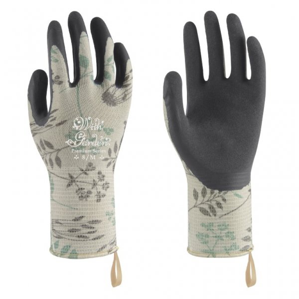 Towa TOW507 Herb-Patterned Nitrile-Coated Women's Gardening Gloves